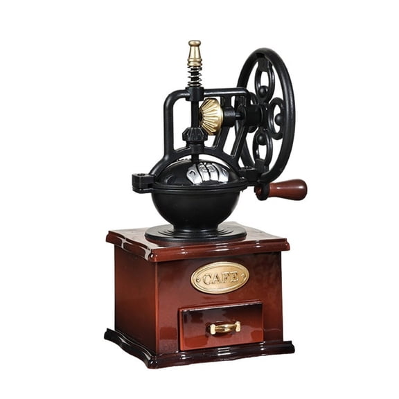 Hand Crank Coffee Grinders Shape Mechanism Musical Box Wind Up Music Box Birthday Gift Table Ornament Home Decorations