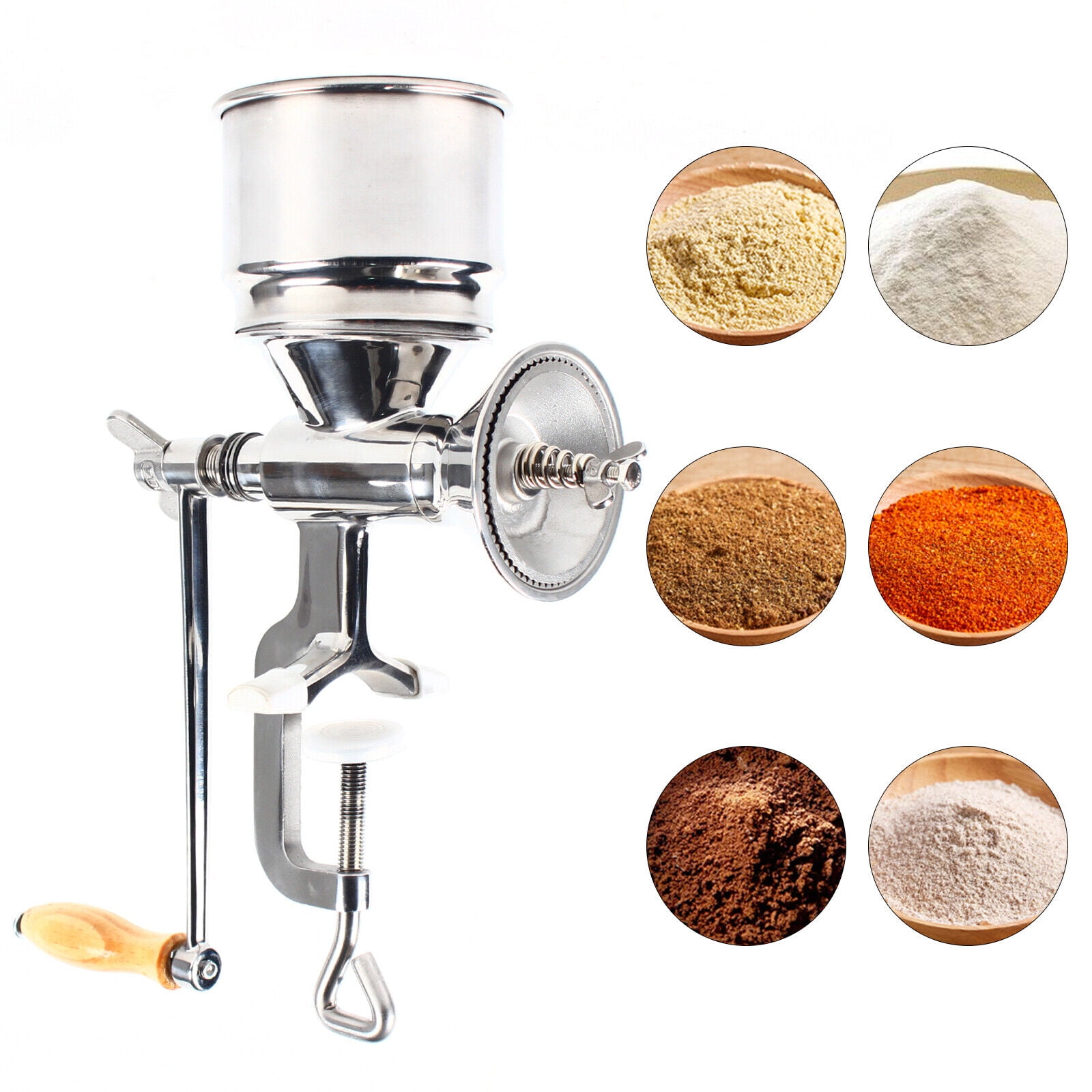 Hand Crank Corn Grinder Flour Maker Wheat Grain Nut Mill Grinding