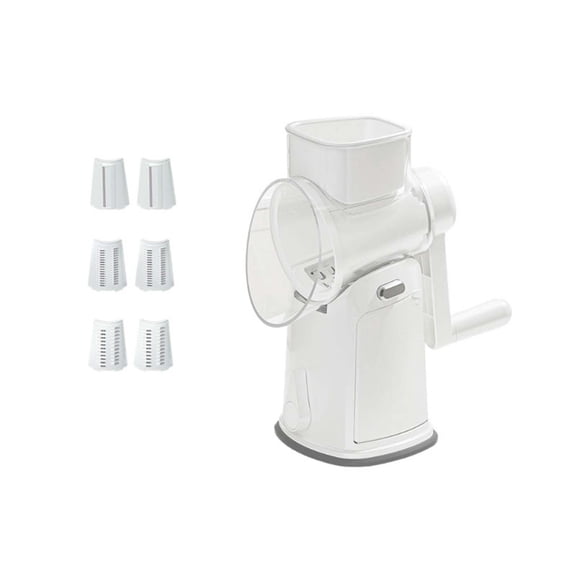 Hand Crank Drum Vegetable Slicer, Multi Blade Manual Grater Cutter Tool, Rotary Food Shredder For Potato Carrot Cheese, Kitchen Prep Cooking Cutting Device
