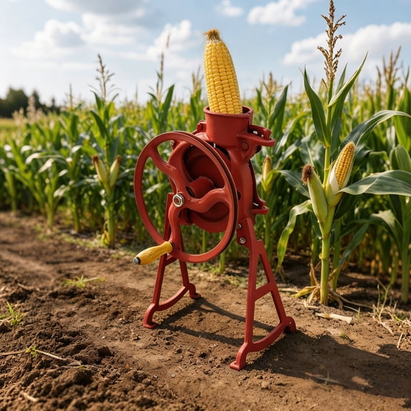 Hand Crank & Electric Corn Sheller, Dry Corn Thresher Peeler, Portable Corn Cob Stripper Tool for Home & Small Farm Use, Orange