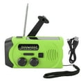 Hand Crank FM Emergency Radio, Green Solar Powered Multifunctional LED