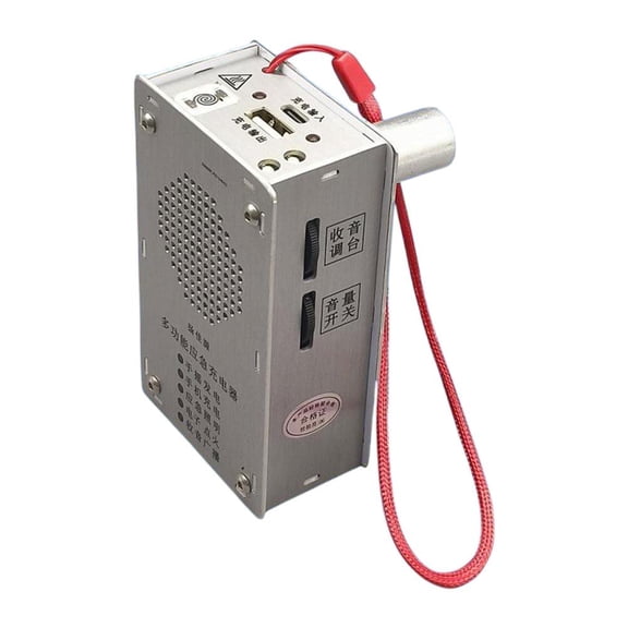 Hand Crank Generator Emergency Tool - Power Bank, Flashlight, Radio, Fire Starter, Aluminum Alloy