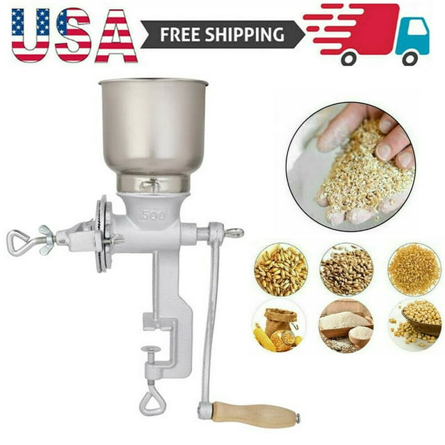 Hand Crank Grain Mill, Table Clamp Manual Corn Grain Grinder Cast Iron
