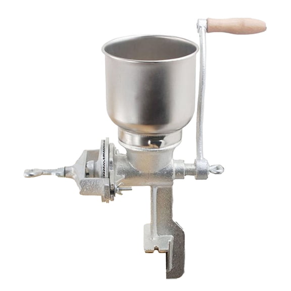Hand Crank Grain Mill with Large Hopper, Cast Iron Table Clamp Manual Corn Grain Grinder for Grinding Nut Spice Wheat Coffee