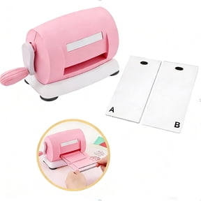Hand Crank Paper Cutting Machine DIY Craft Tool for Embossing Greeting Cards Scrapbooking(Pink)