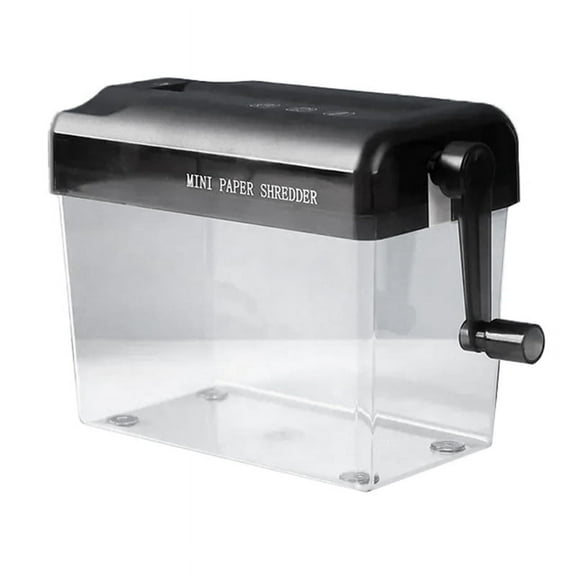 Hand Crank Paper Shredder Mini Document Paper Cutting Tool Receipts Ticket Bill Cutting Machine Office Supplies Black,1 * Hand Crank Paper,Black