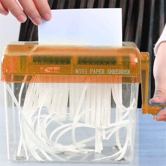 Hand Crank Paper Shredder Mini Document Paper Cutting Tool Receipts Ticket Bill Cutting Machine Office Supplies Black