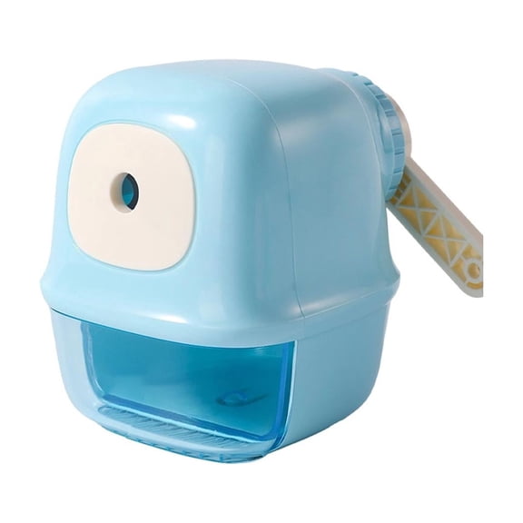 Hand Crank Pencil Sharpener with Auto Feed, Safe and Easy for Youngster, Alloy Steel Blade for Sharp Points, Large Shavings Container, Great for Campus and Home Study
