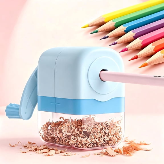 Hand Crank Pencil Sharpener, Desktop Manual Pencil Sharpener, Classroom Pencil Sharpener Heavy Duty with Stronger Helical Blade to Fast Sharpen