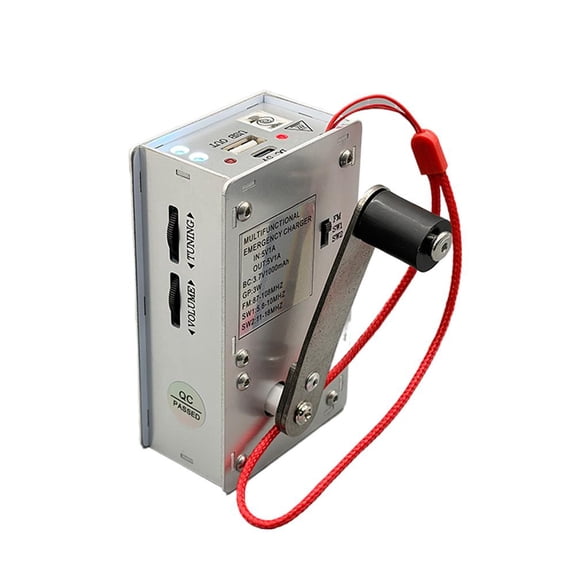 Hand Crank Radio with Flashlight Portable Manual Generator Radio USB Rechargeable Outdoor Radio 1000mAh