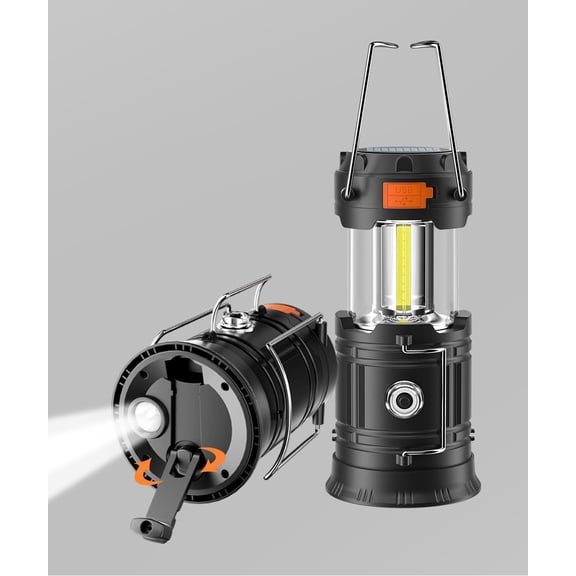Hand Crank Solar Camping Lantern, Large Capacity Portable Ultra Bright LED Torch, USB Charger, Electronic Lantern for Outdoor (2)