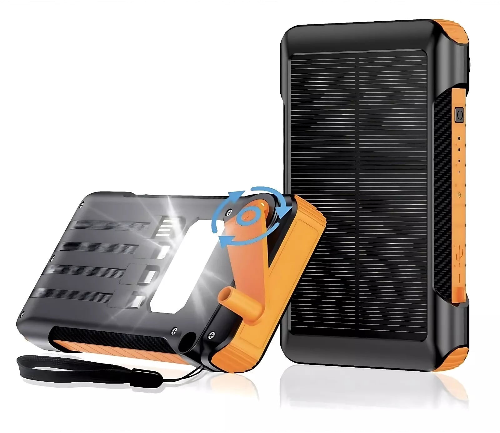Hand Crank Solar Charger 30000 mAh, Emergency Waterproof,3 Charging Ways,Compass