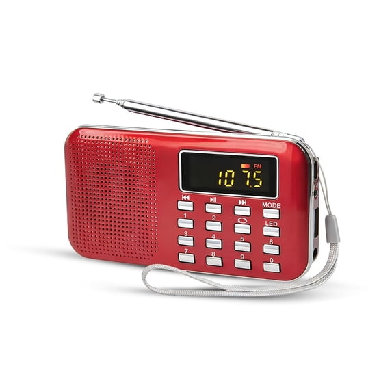 Hand Crank Solar Emergency Radio, Portable AM FM SW Radio With LED Flashlight, USB Rechargeable MP3 Player Built-in Speaker, Outdoor Survival Weather Radio With Built-in Battery,1pcs Red