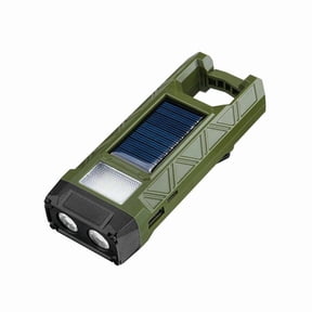 Hand Crank Solar Powered Flashlight, Emergency Rechargeable LED Survival Flashlight, Carbiner Flash Dynamo Quick Light