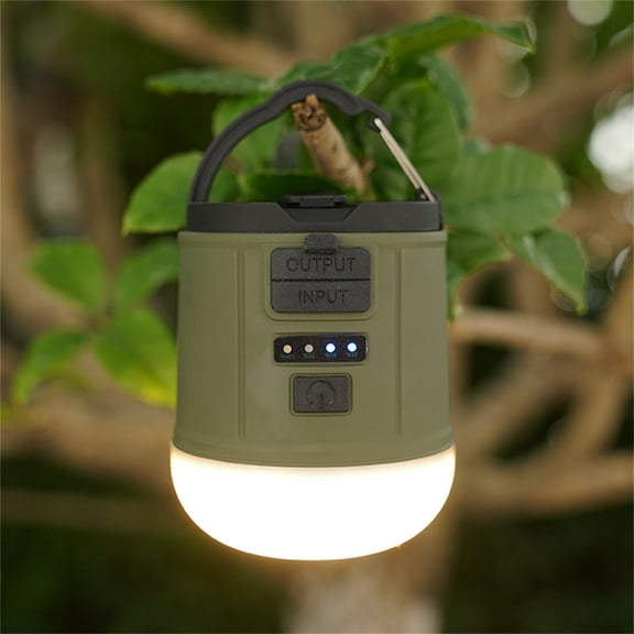 Hand Crank Solar USB Rechargeable Camping Lantern Flashlight, 2400mAh Portable Emergency Light with Power Bank, 12H Runtime, 4 Power Indicators, Compact for Outdoor Survival Gear Hiking