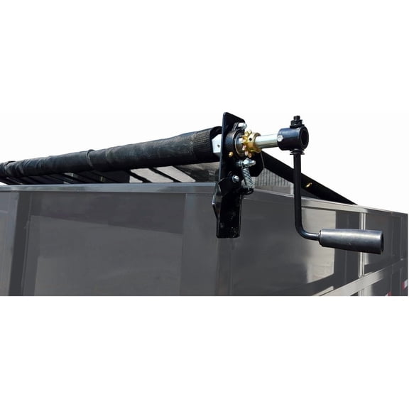 Hand Crank Tarp Roller Kit with Mesh or Vinyl Tarp for Dump Truck or Trailer by Kym Industries Inc. (Mesh, 6' x 10')