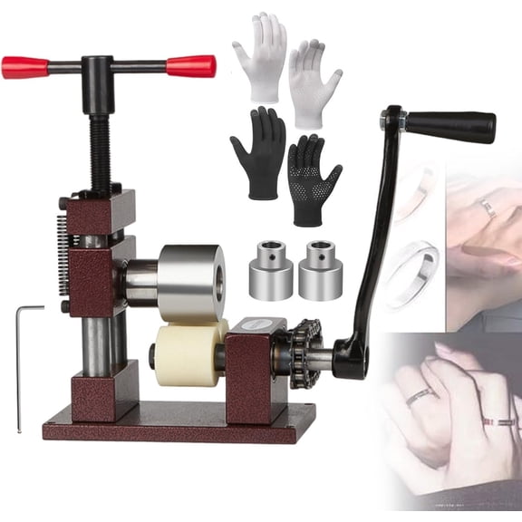Hand-Cranked Jewelry Rolling Mill Machine With Steel Shaft For Bending Bracelets Rings Earrings, Manual Jewelry Press Tool, Detachable Handle For Pressing Round Jewelry