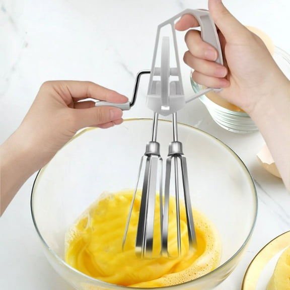 Hand-Cranked Semi-Automatic Egg Beater - Manual Hand Mixer, Hand-Cranked Mixer for Eggs & Batter, Semi-Automatic Egg Whisk, Compact Hand-Cranked Mixing Tool for Kitchen