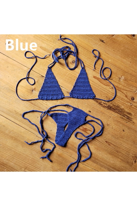 Hand Crochet Bikini Set Women\'s Sexy Beach Swimwear Bohemian Swimsuit 2Piece