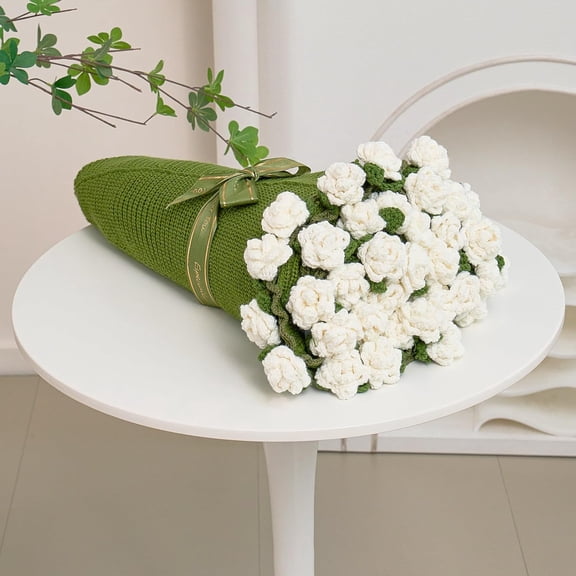 Hand Crochet Lily Bouquet Throw Blanket -40 Inch Lightweight Floral Afghan, Elegant & Meaningful Gift for Her, Wife, or Mom, Perfect for Mother‘s Day, Wedding & Valentine’s Day