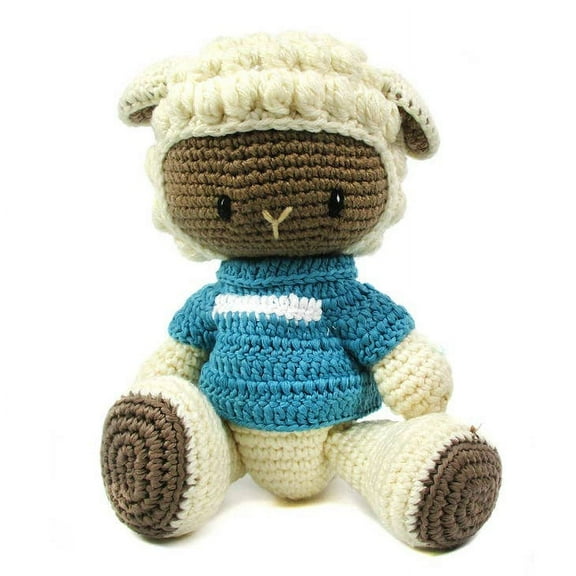 Hand Crochet Stuff Toy 11" Inches Lively Cream Sheep Poppy Plushy