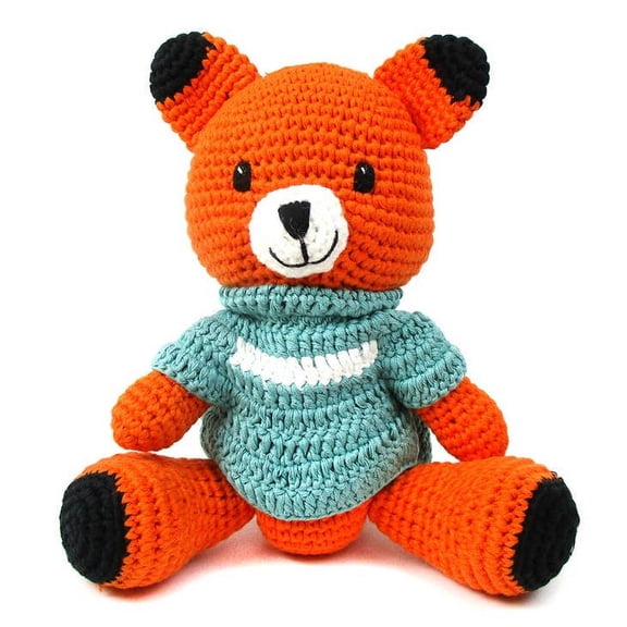 Hand Crochet Stuff Toy 11" Inches Lively Orange Fox Fennis Plushy