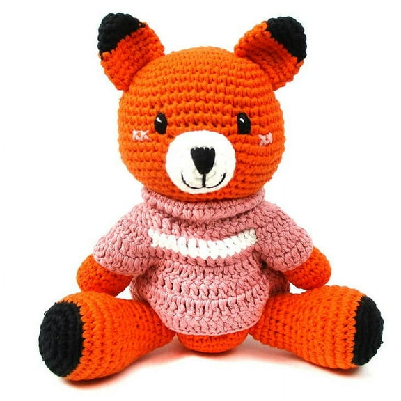 Hand Crochet Stuff Toy 11" Inches Lively Orange Fox Foxxie Plushy