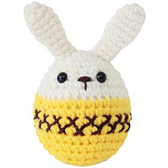Hand Crochet Stuff Toy 3.9" Inches Little Easter Egg Plushy, Yellow