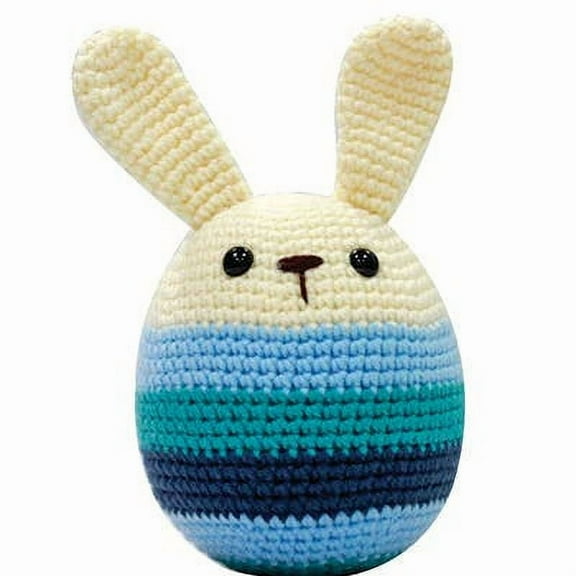 Hand Crochet Stuff Toy 8" Inches Large Easter Egg Plushy, Blue