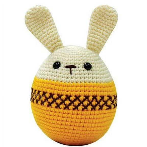 Hand Crochet Stuff Toy 8" Inches Large Easter Egg Plushy, Yellow