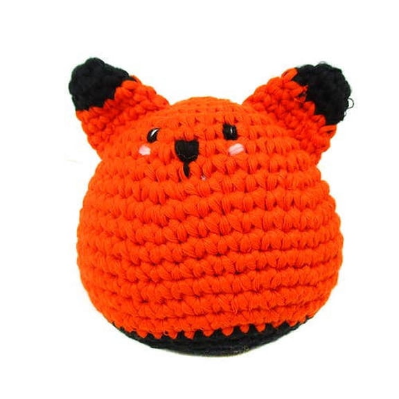 Hand Crochet Stuff Toy with Bell 4" Inches Orange Fox Fennis Plushy Toy