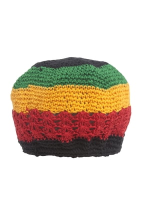 Hand Crocheted Beanie, Rasta