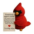 thumbnail image 1 of Hand Crocheted Cardinal Plush Toy Positive Emotional Support Red Bird Figurine Model, 1 of 2