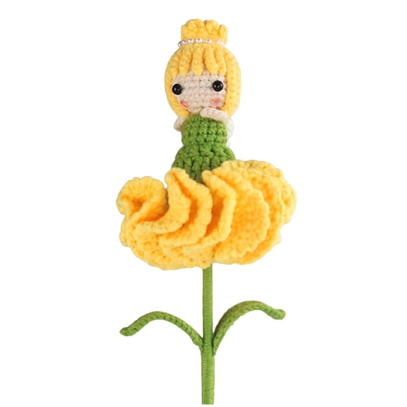Hand Crocheted Carnation Flower Fairy Bouquet, Handmade Woven Artificial Flower, for Home Decor Table Centerpiece, Gift for Craft Lovers