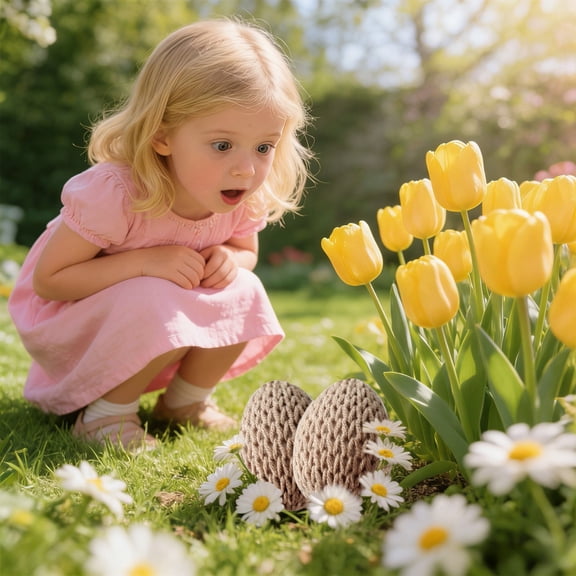 Hand Crocheted Easter Egg Decor, Foam Filled Soft Knitted Egg Ornament, Handmade Ovals Shape with Soft Texture for Easter Basket, Table, Tiered Tray and Home Spring Festival Decoration