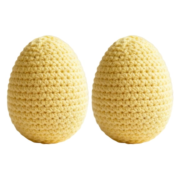 Hand-Crocheted Easter Egg Ornaments, Soft Foam-Filled Knitted Decorations, Set of 2 Textured Hanging Eggs for Easter Tree and Basket, Festive DIY Craft for Holiday Home Decor, Spring-Themed Handmade