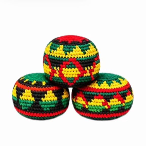 Hand Crocheted Footbag Sack for Kick Ball Assorted Geometric Upgrade for Adults Juggling Balls for Beginners Multicolored Upgrade Footbag for Outdoor Play