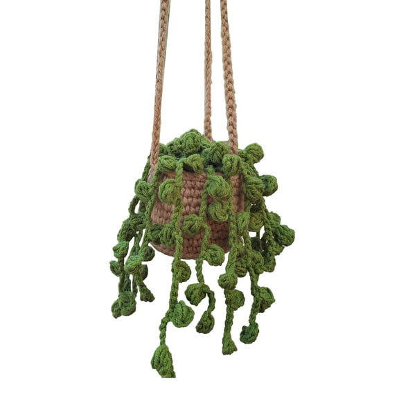 Hand Crocheted Wool Car Hangings Pendants Elegant Rearview Unique Handmade Auto Accessories