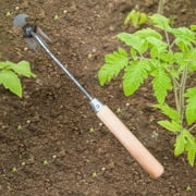 Hand Cultivator Rake Hoe Tiller Tool Stand up Weeder Puller Tool Lightweight Garden Weeding Tool for Loosening Digging Planting Gardening Wood handle