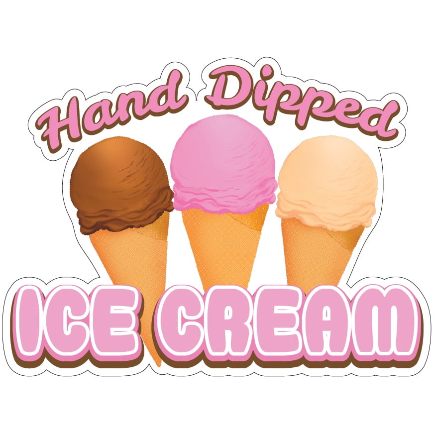 Hand Dipped Ice Cream 16" Decal Concession Stand Food Truck Sticker