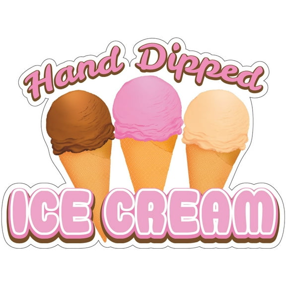 Hand Dipped Ice Cream 24" Decal Concession Stand Food Truck Sticker