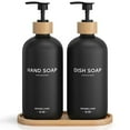 thumbnail image 1 of Hand and Dish Soap Dispenser Set,16oz Glass Bottles with Printed Labels, Bamboo Tray & Pump,Countertop Soap Dispensers for Kitchen,Luxury, Minimalist & Farmhouse Decor, 1 of 6