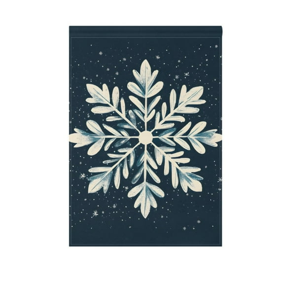 Hand Draw Snowflake Christmas Garden Flag House Banner 12" x 18" Double Sided Outdoor Yard Decoration