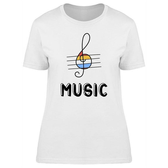 Hand Draw Treble Clef Icon T-Shirt Women -Image by Shutterstock, Female Medium
