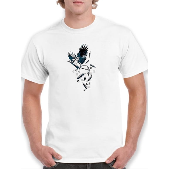 Hand Drawing Crow Design T-Shirt Men -Image by Shutterstock, Male Small