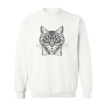 Hand Drawing Hipster Cat. Sweatshirt Women -Image by Shutterstock, Female 5X-Large