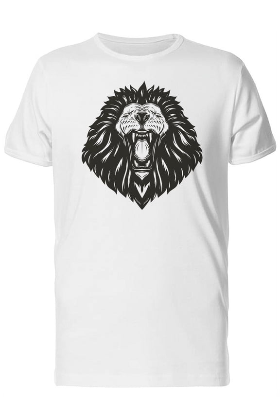 Hand Drawing Of A Roaring Lion T-Shirt Men -Image by Shutterstock, Male Small