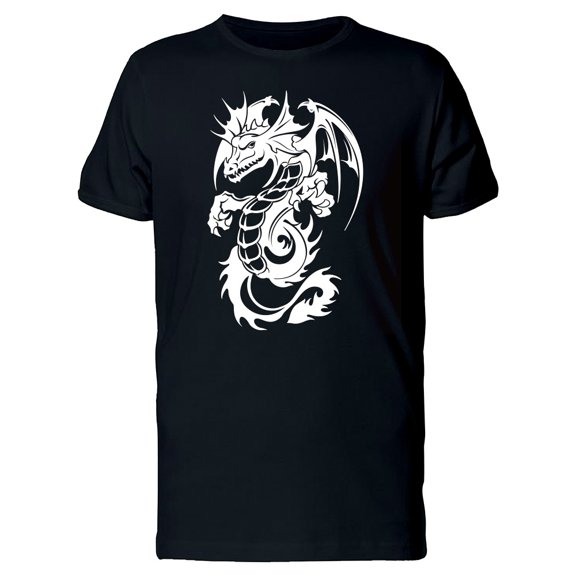 Hand Drawing Of A White Dragon T-Shirt Men -Image by Shutterstock, Male Small