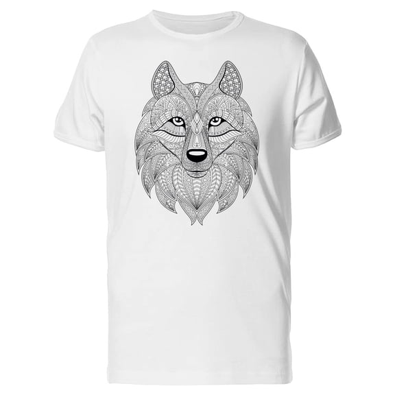 Hand Drawing Of A Wolf Head T-Shirt Men -Image by Shutterstock, Male Large