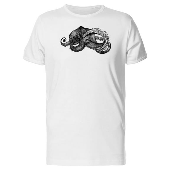 Hand Drawing Of An Octopus T-Shirt Men -Image by Shutterstock, Male 3X-Large